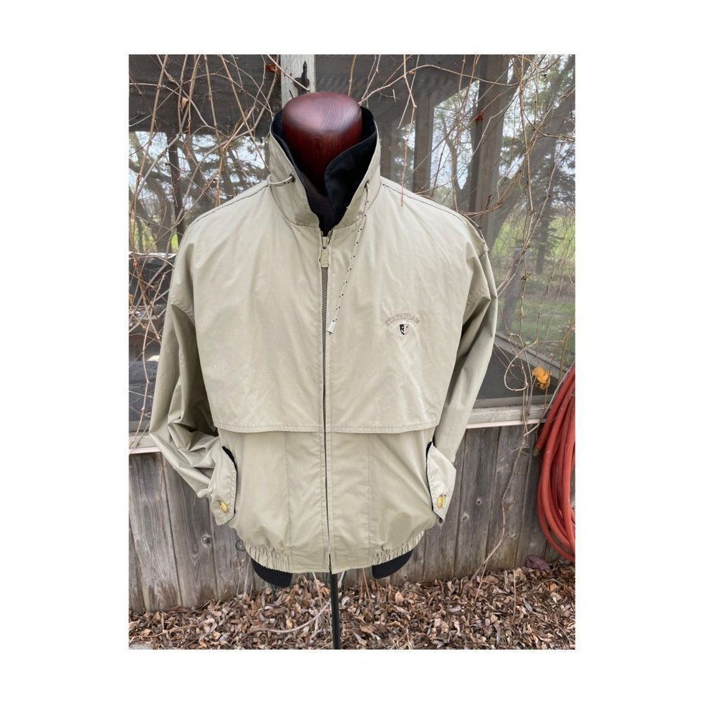 Vintage Gear For Sports Jacket Activewear Full Zip Lined Vents Tan Sz L